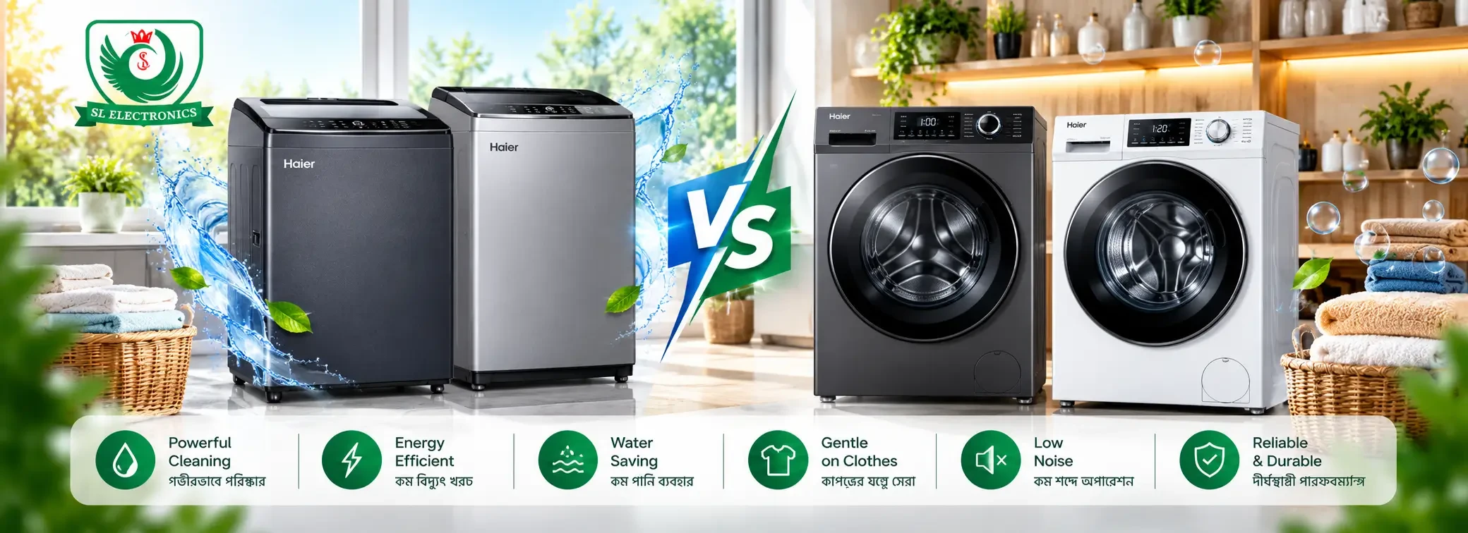 Front Load vs Top Load Washing Machine – আপনার পরিবারের জন্য কোনটি সেরা?