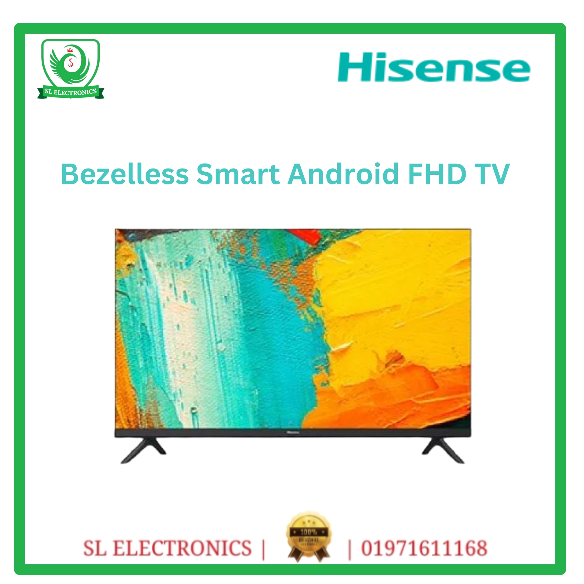 Hisense 43A4F4 43" Bezelless Smart Android FHD TV