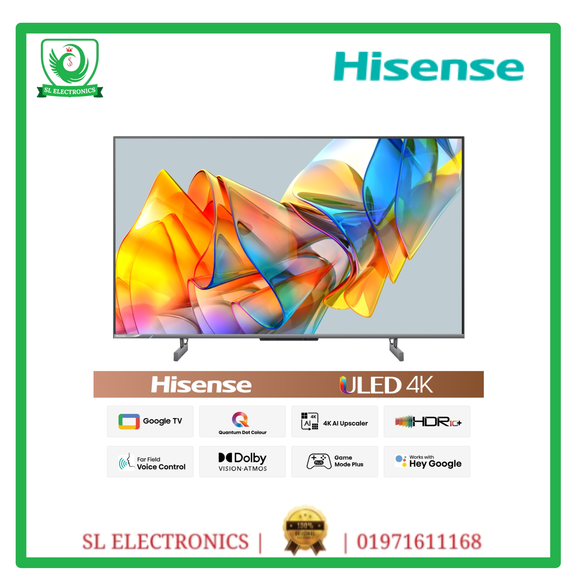 Hisense 50A6F3 50" Bezelless Smart Android 4K UHD Google TV