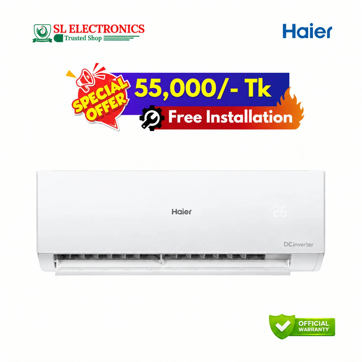 Haier 1.6 Ton CleanCool Inverter Pro (HSU-19CleanCool) (INV)(Pro)