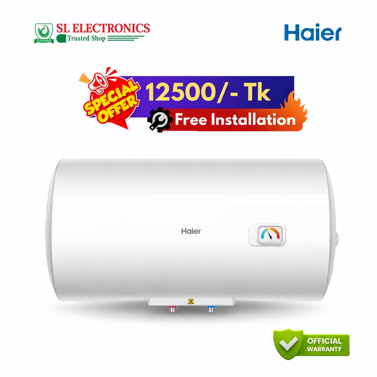 Haier 30 Litre Water Heater (Horizontal) ES30H-CK3(BD)