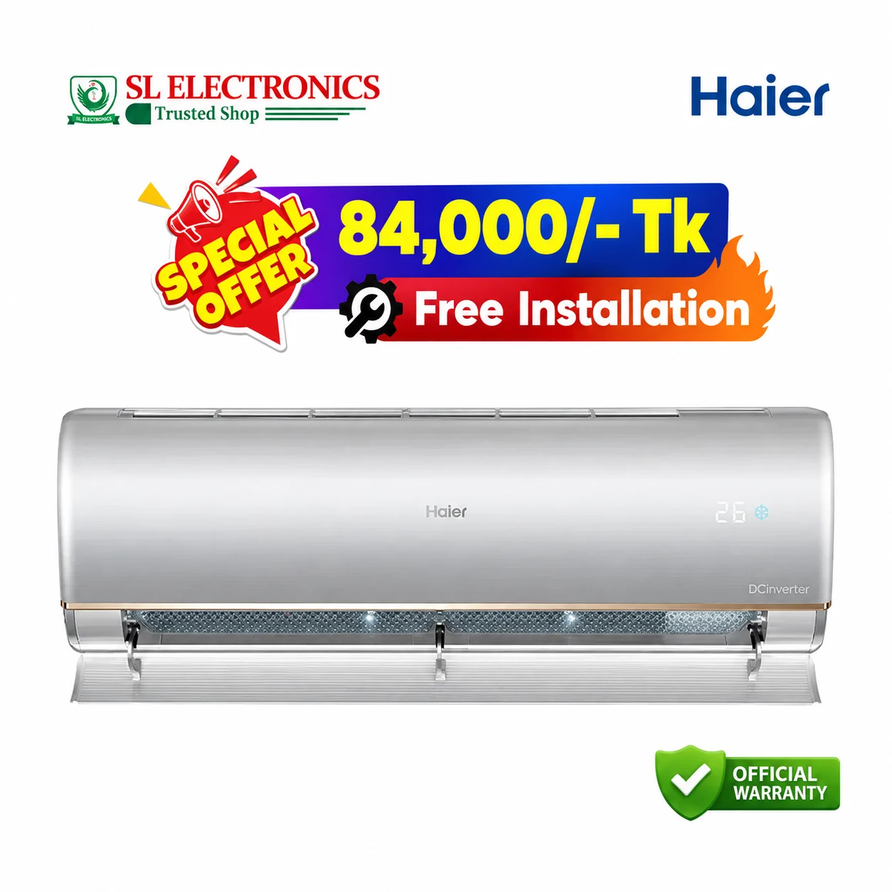 Haier 1.6 Ton PuriCool Inverter AC (HSU-19K PuriCool) (INV)(Pro)