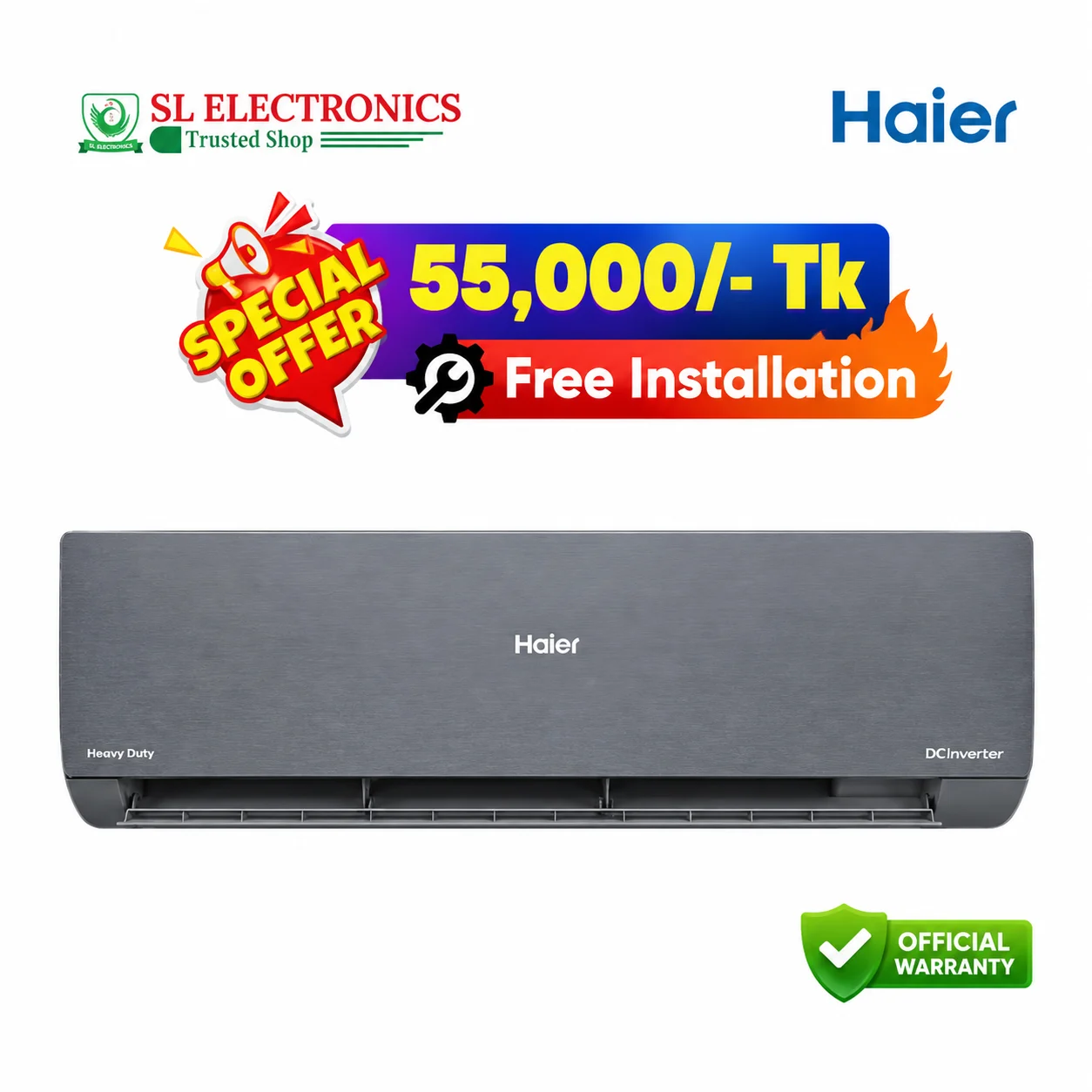 Haier 1.1 Ton Gravity AI Inverter AC (HSU-13Gravity) (INV)(Pro)(X6)