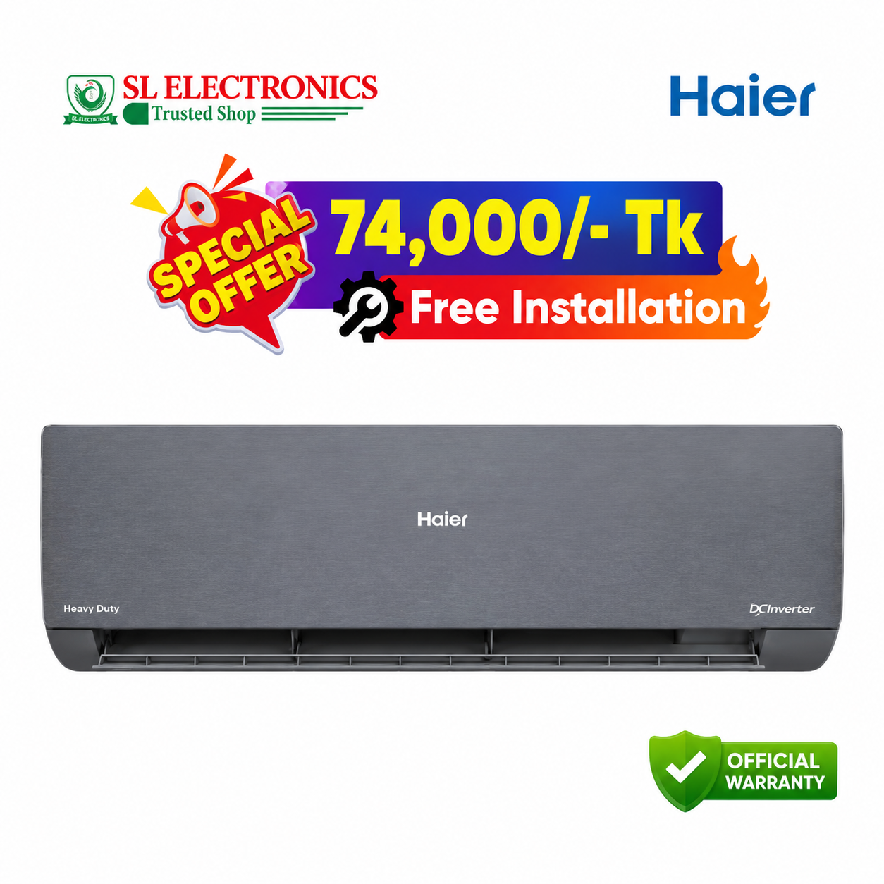 Haier 1.6 Ton Gravity AI Inverter AC (HSU-19Gravity) (INV)(Pro)(X6)