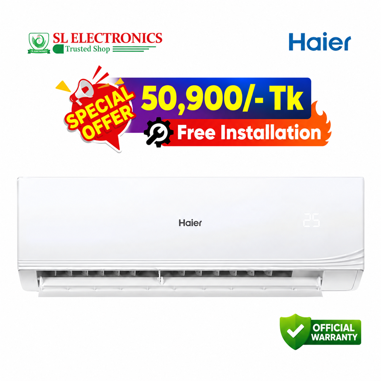 Haier 1.5 Ton TurboAqua Non-Inverter AC (HSU-18TurboAqua) (FIX)(Pro)