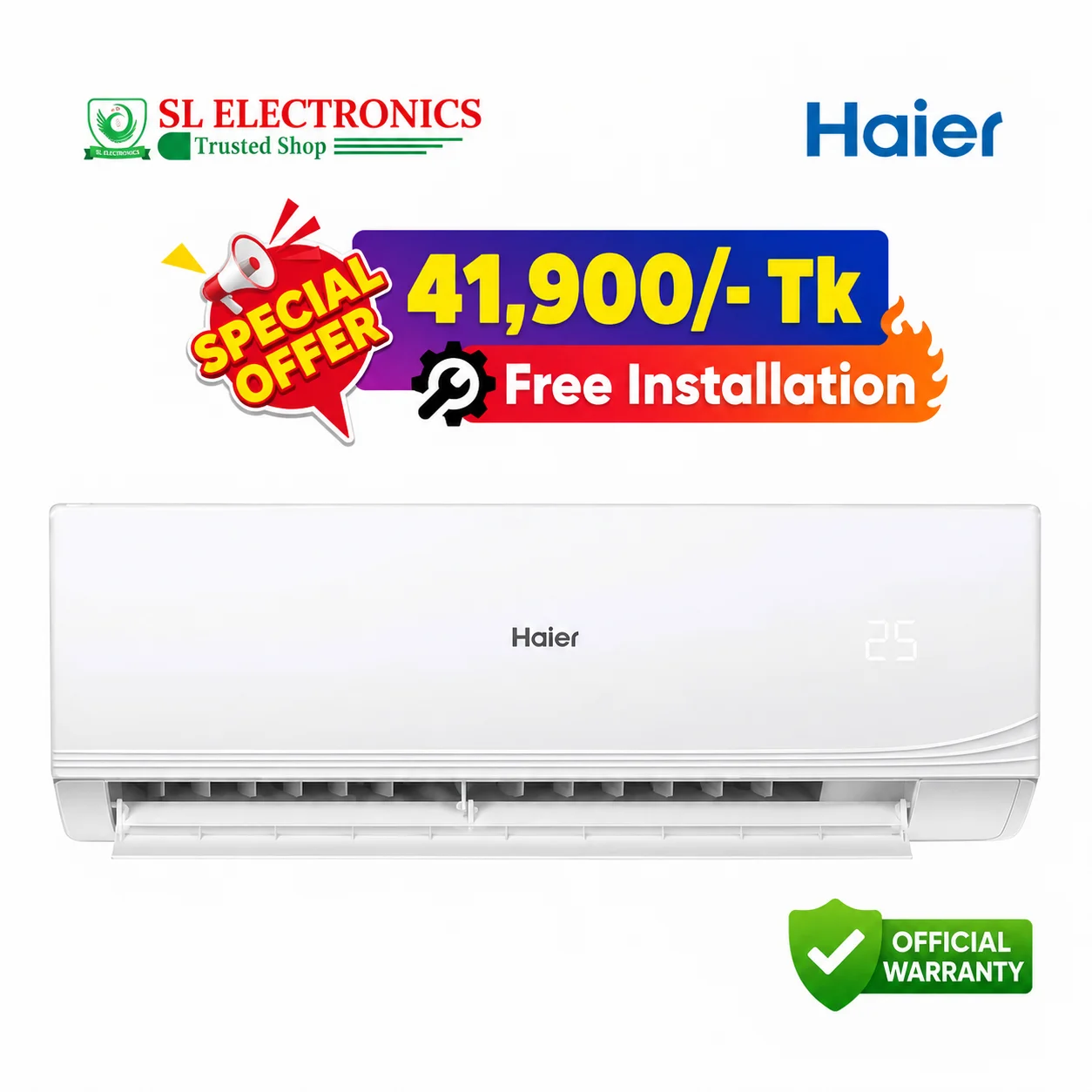 Haier 1 Ton TurboAqua Non-Inverter AC (HSU-12TurboAqua) (FIX)(Pro)