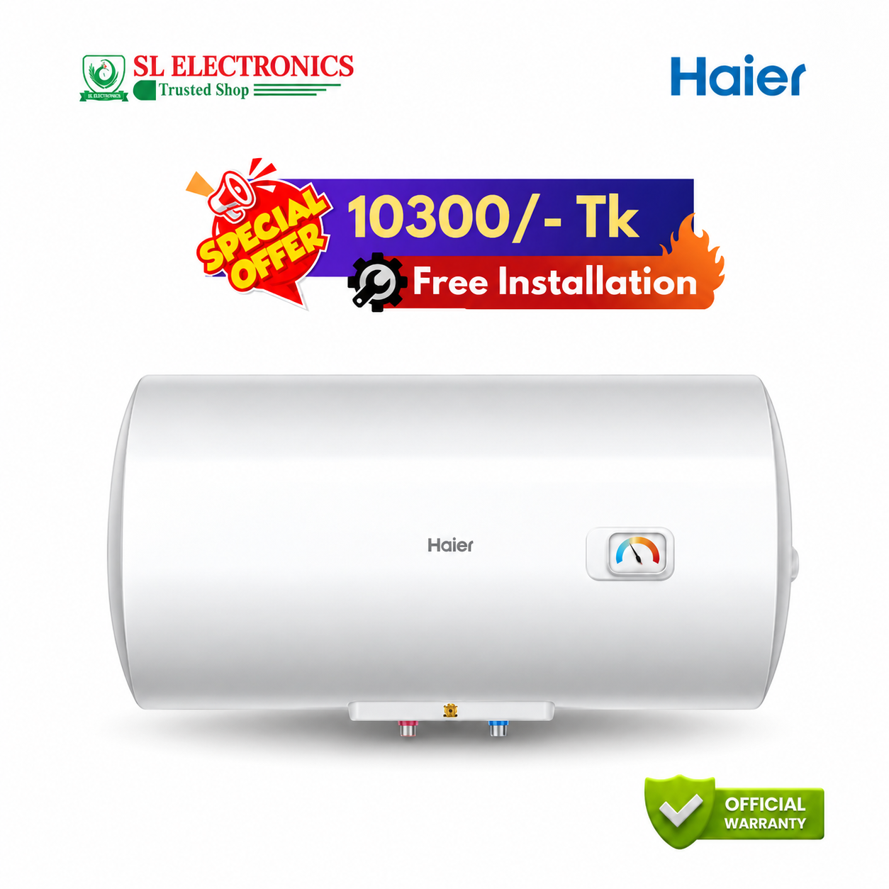 Haier 30 Litre Water Heater (Horizontal) ES30H-CK3(BD)