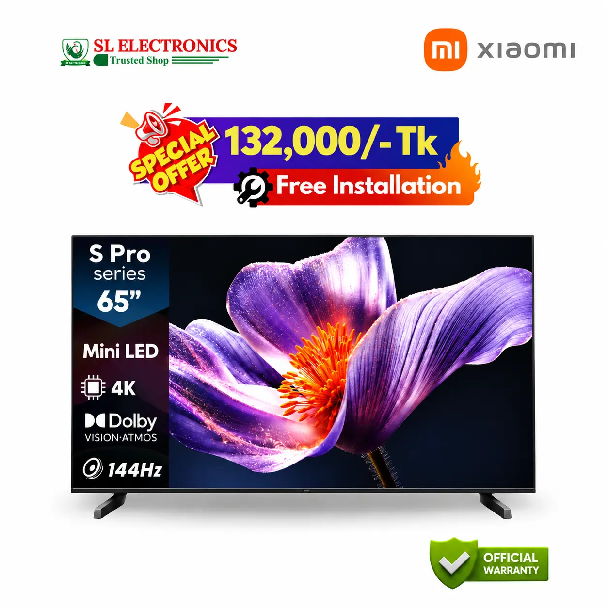 Xiaomi 65 Inch S Pro Mini LED 4K Google TV (2026)