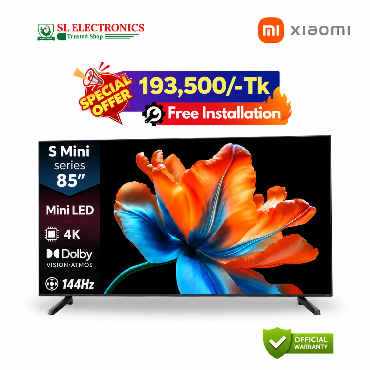 Xiaomi 85 Inch S Mini LED 4K Google TV (2026)