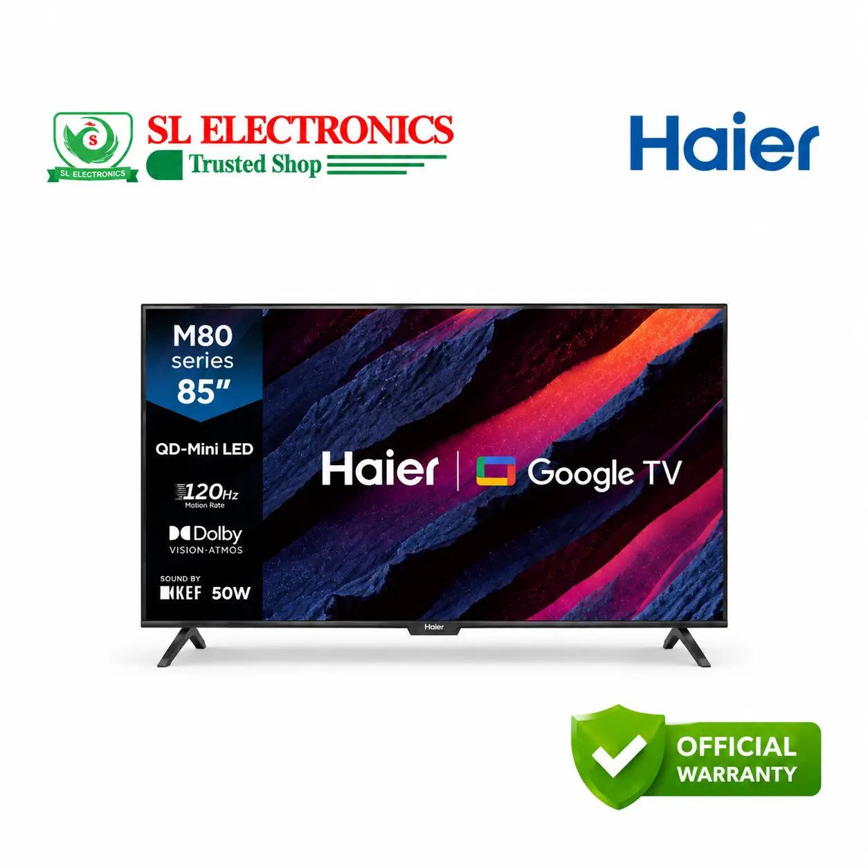 Haier 85 Inch QD-Mini LED 4K Google TV (H85M80GUX)