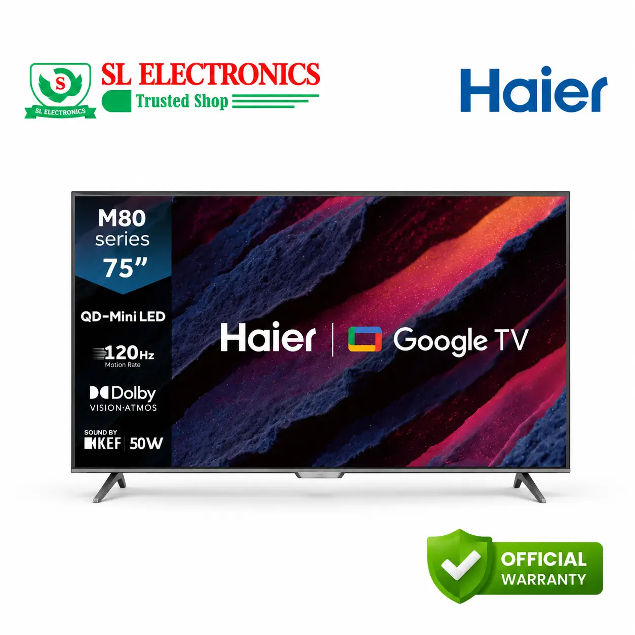 Haier 75 Inch QD-Mini LED 4K Google TV (H75M80GUX)